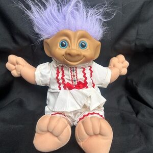 Vintage Treasure Troll Doll with Purple Hair